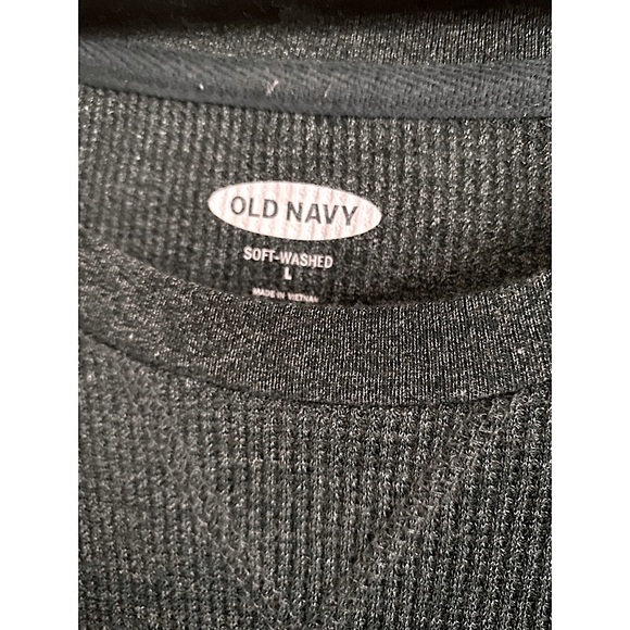 Old Navy Emerald Green Soft Wash Lightweight Knit Waffle Thermal Long Sleeve - L - Picture 3 of 3